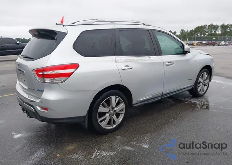 2014 Nissan Pathfinder Hybrid Platinum z USA, uszkodzony, nr VIN 5N1CR2MN9EC649768